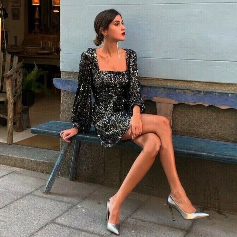 Zara Sequin Mini Dress - Picture 3 of 15